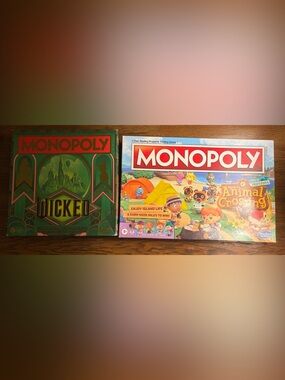 Monopoly Wicked and Animal Crossing